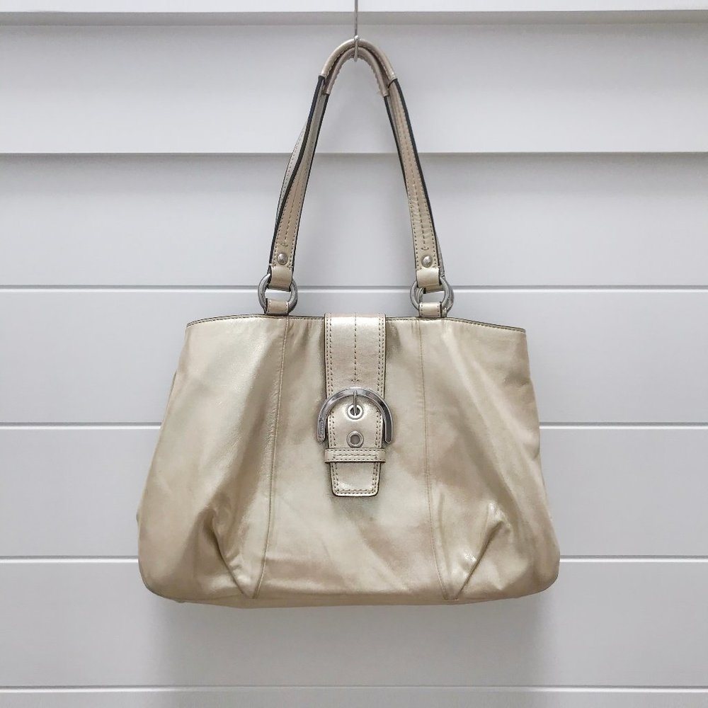 COACH Champagne Gold Leather Soho Shoulder Bag